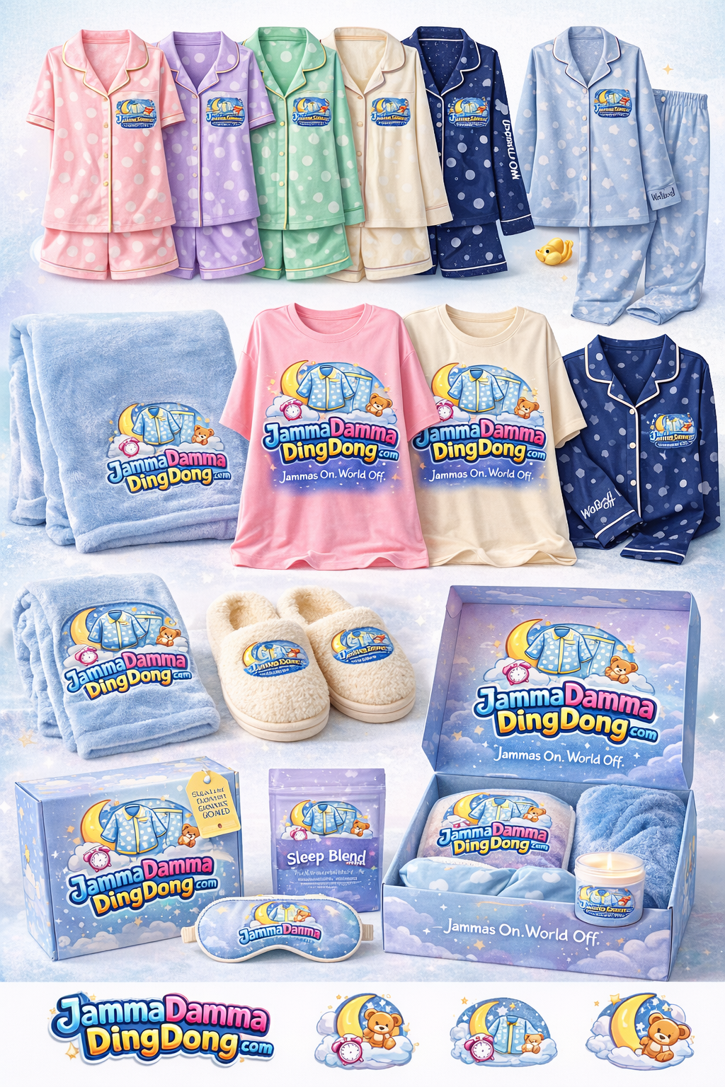 Cozy bedtime essentials by Jamma Damma Ding Dong